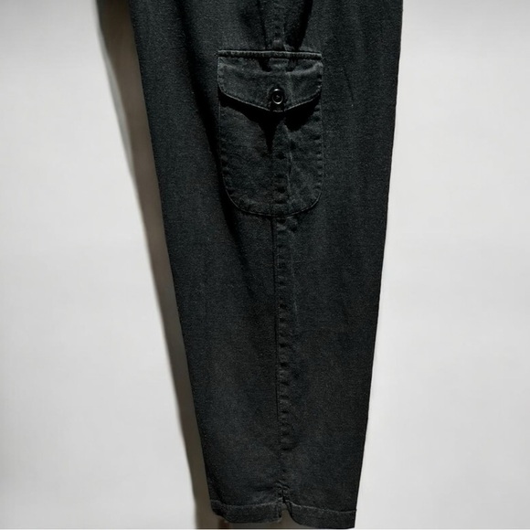 🌻Coldwater Creek Black Linen Blend Wide Leg Patch Pocket Casual Pants Size M - Picture 6 of 7